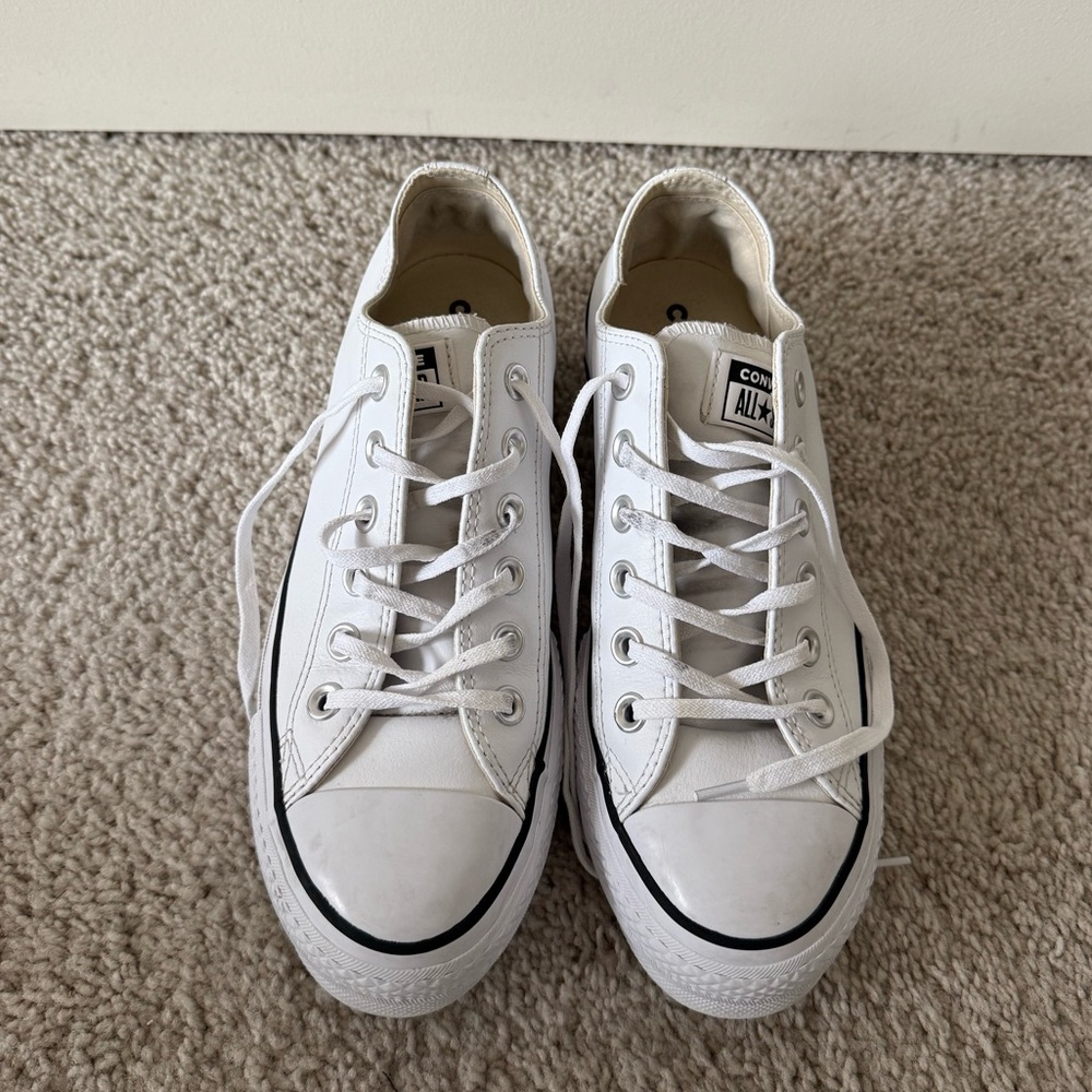 Converse Chuck Taylor All Star Lift Platform Leather Women’s 7.5 - Picture 2 of 4